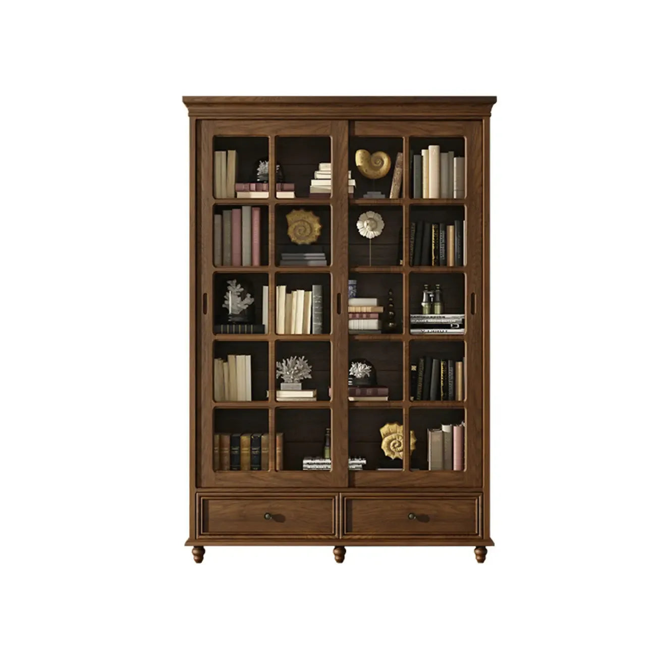 Large Wooden White Storage Sliding Door Display Cabinet