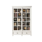 Large Wooden White Storage Sliding Door Display Cabinet