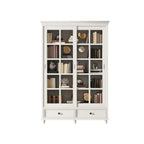 Large Wooden White Storage Sliding Door Display Cabinet