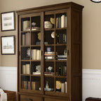 Large Wooden White Storage Sliding Door Display Cabinet
