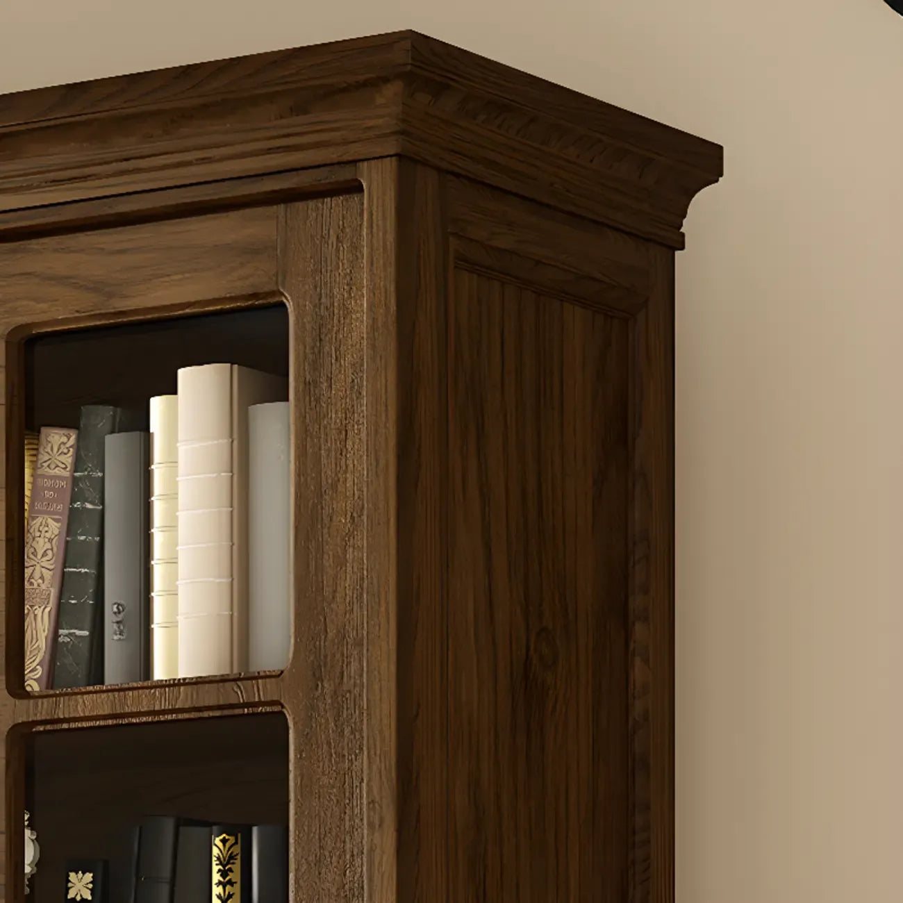 Large Wooden White Storage Sliding Door Display Cabinet