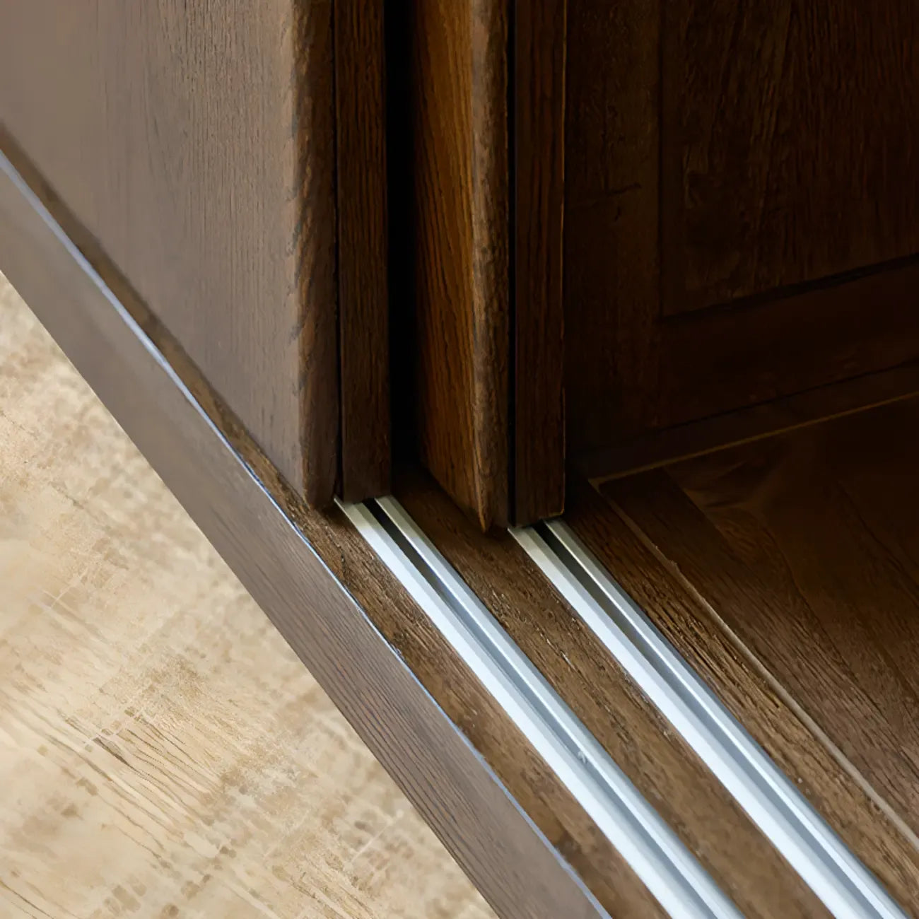 Large Wooden White Storage Sliding Door Display Cabinet