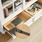 Large Wooden White Storage Sliding Door Display Cabinet