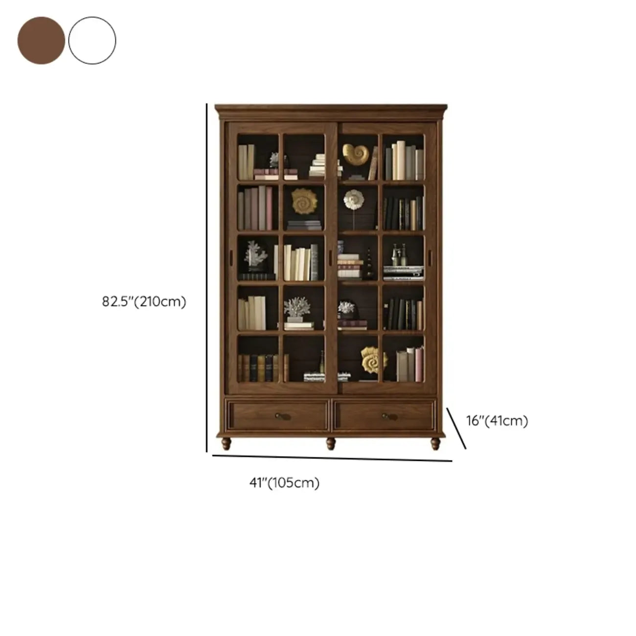 Large Wooden White Storage Sliding Door Display Cabinet