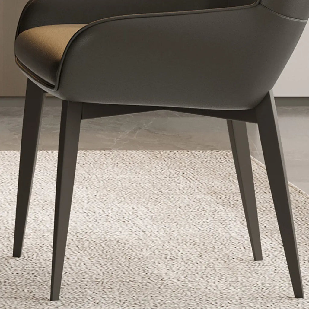 Modern Faux Leather Open Back Arm Dining Chair