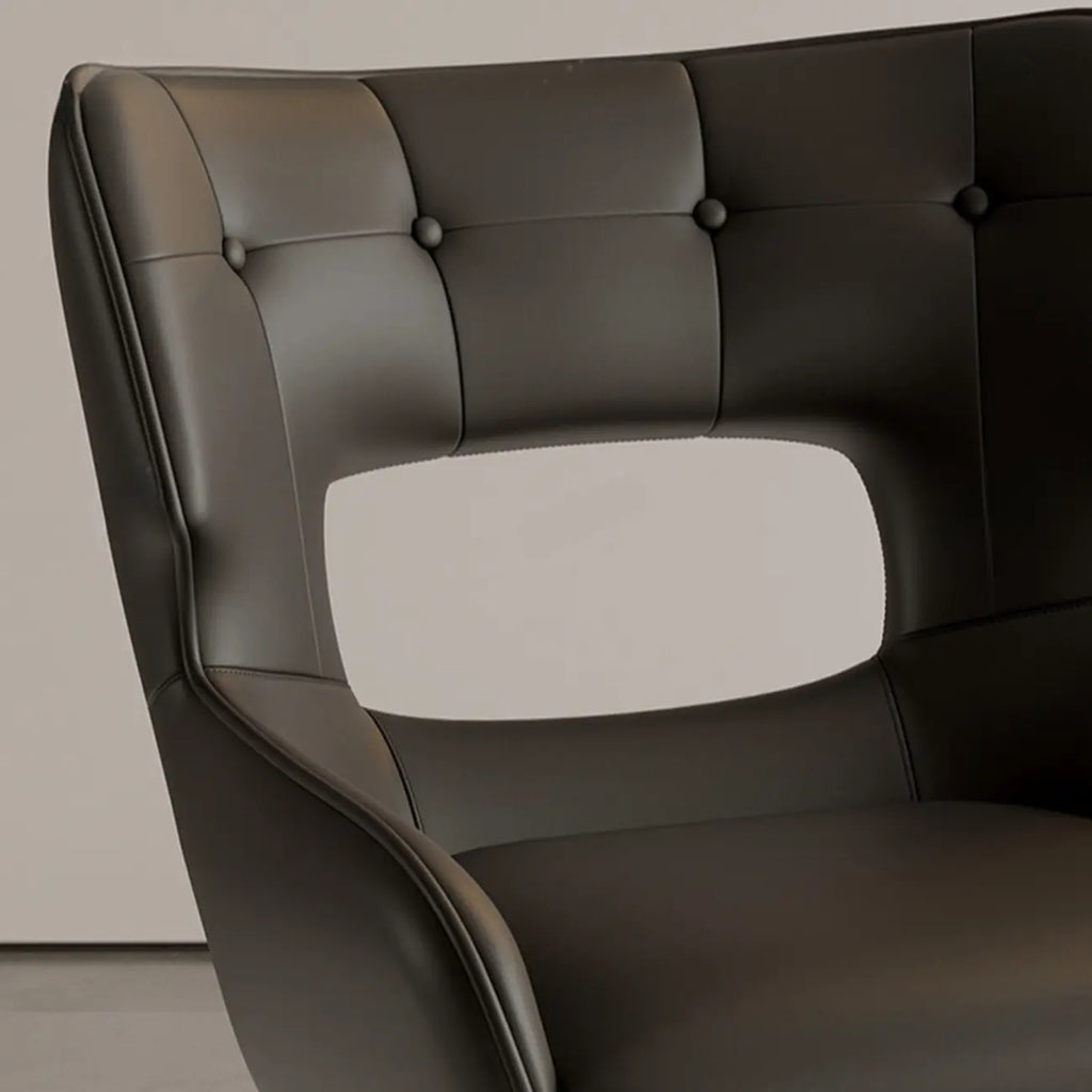 Modern Faux Leather Open Back Arm Dining Chair