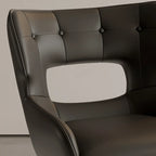 Modern Faux Leather Open Back Arm Dining Chair