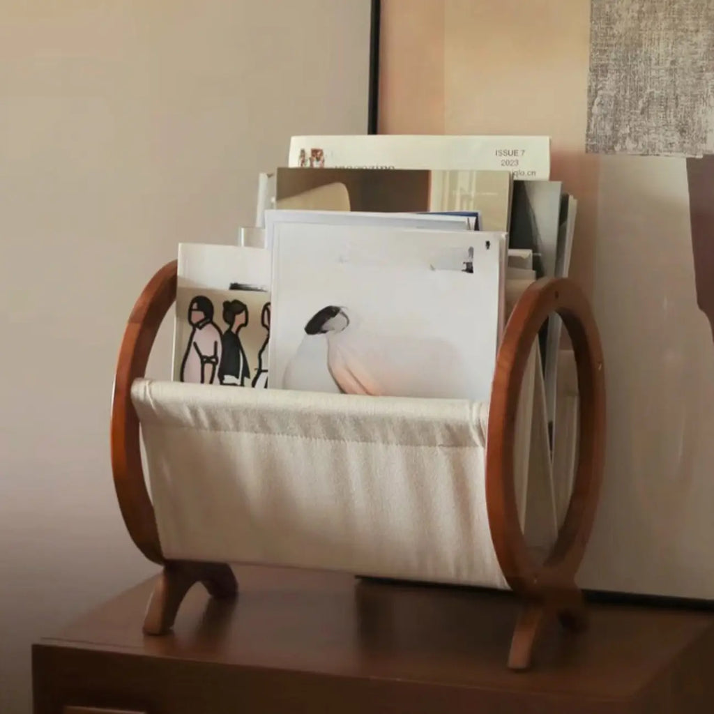 Traditional Narrow Traditional Circular Wooden Book Rack