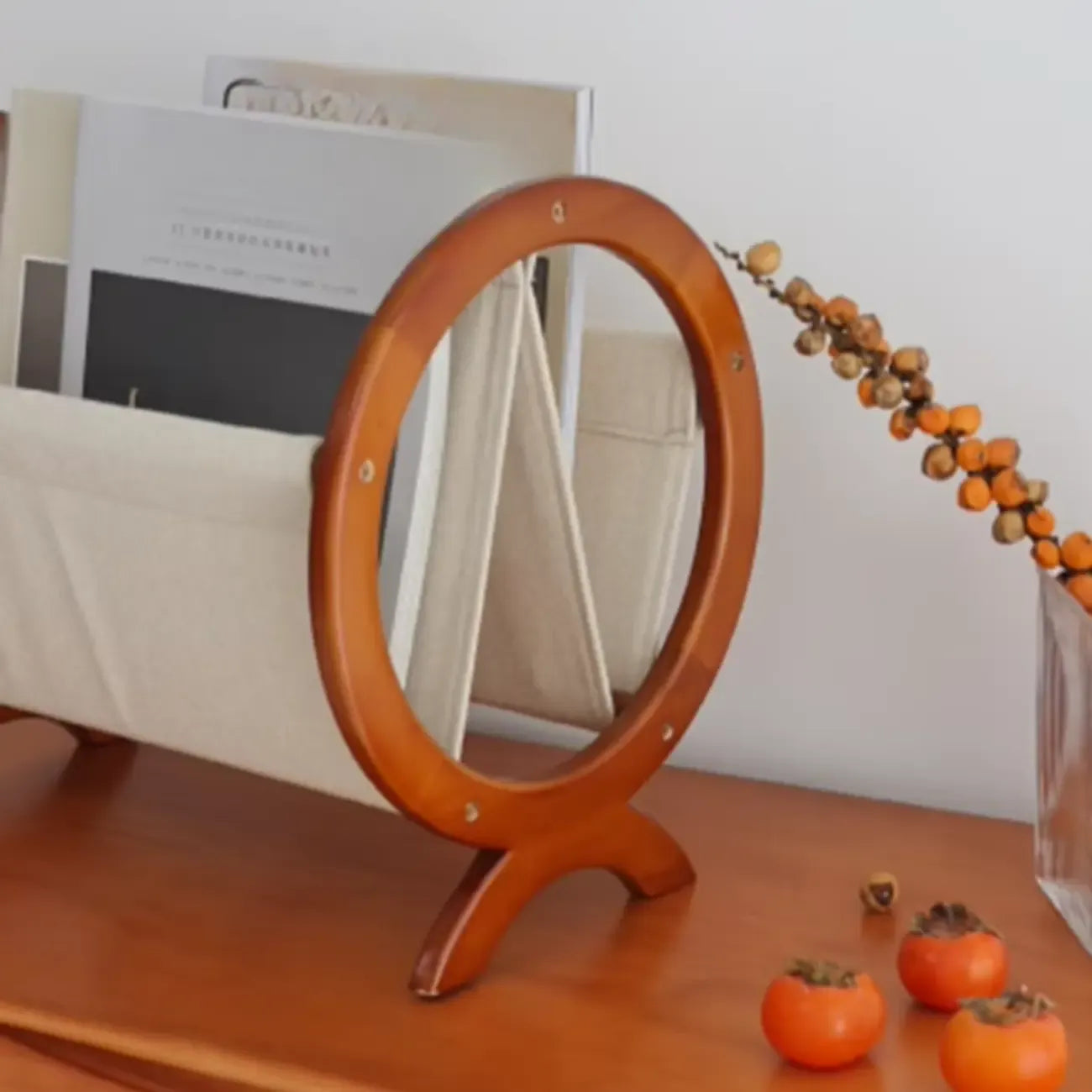 Traditional Narrow Traditional Circular Wooden Book Rack