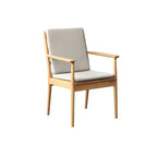Scandinavian Upholstered Arm Wooden Dining Chair