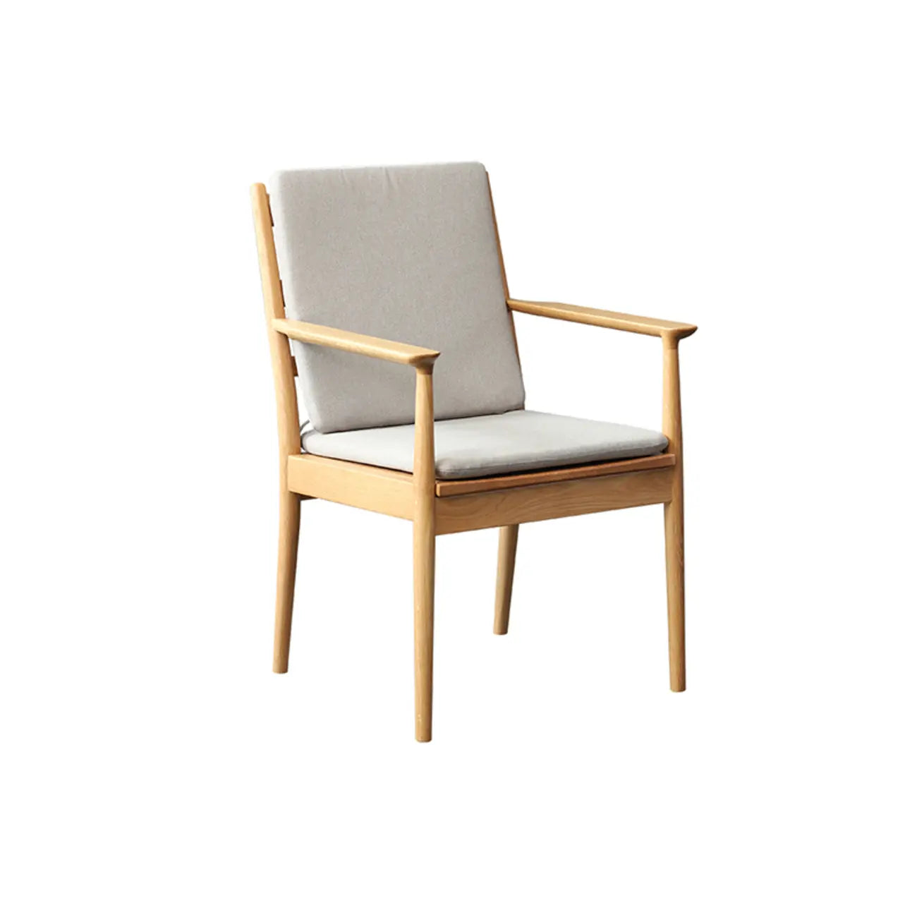 Scandinavian Upholstered Arm Wooden Dining Chair