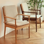 Scandinavian Upholstered Arm Wooden Dining Chair