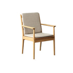 Scandinavian Upholstered Arm Wooden Dining Chair
