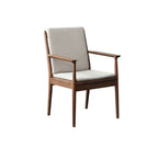 Scandinavian Upholstered Arm Wooden Dining Chair