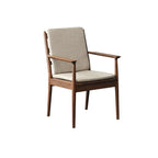 Scandinavian Upholstered Arm Wooden Dining Chair