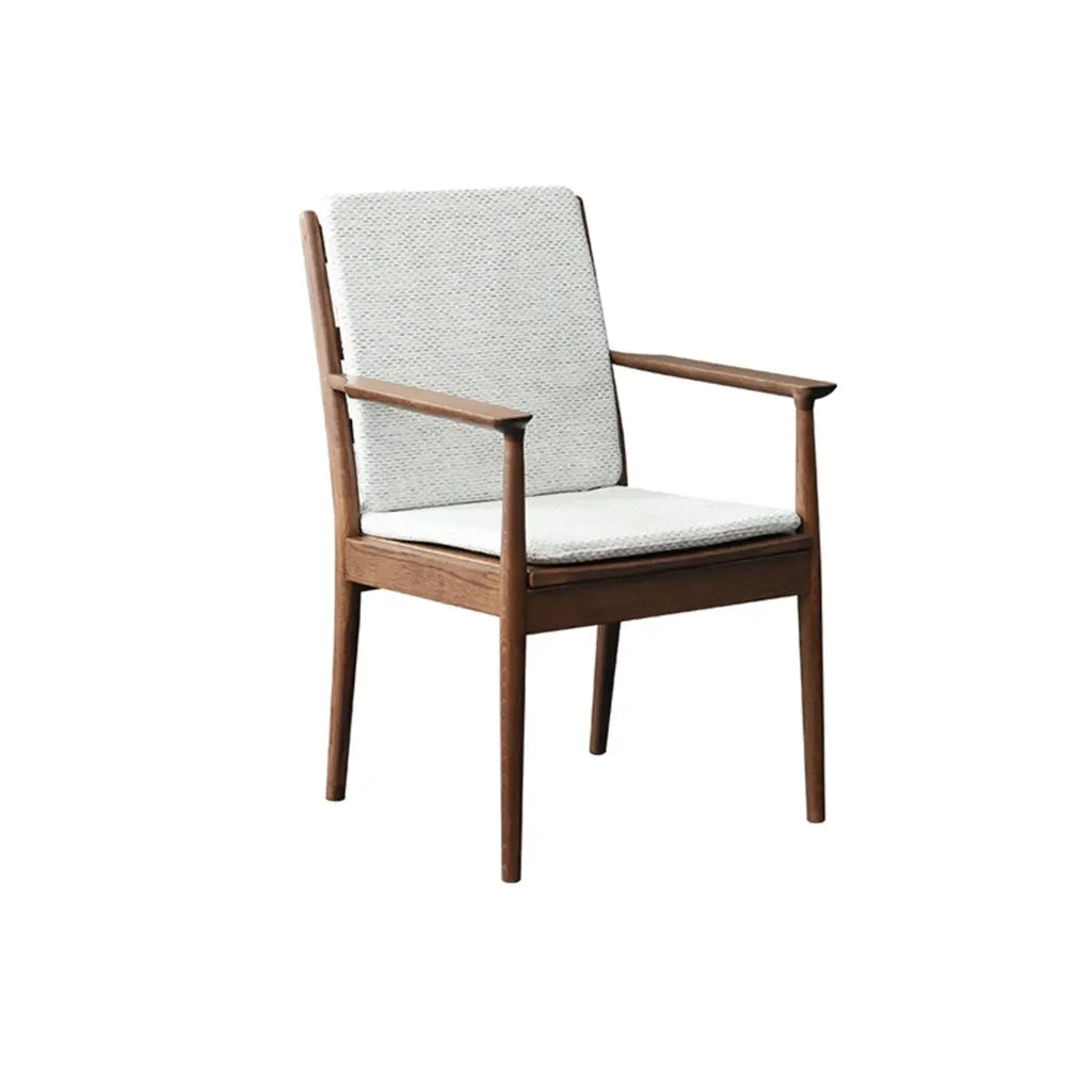 Scandinavian Upholstered Arm Wooden Dining Chair