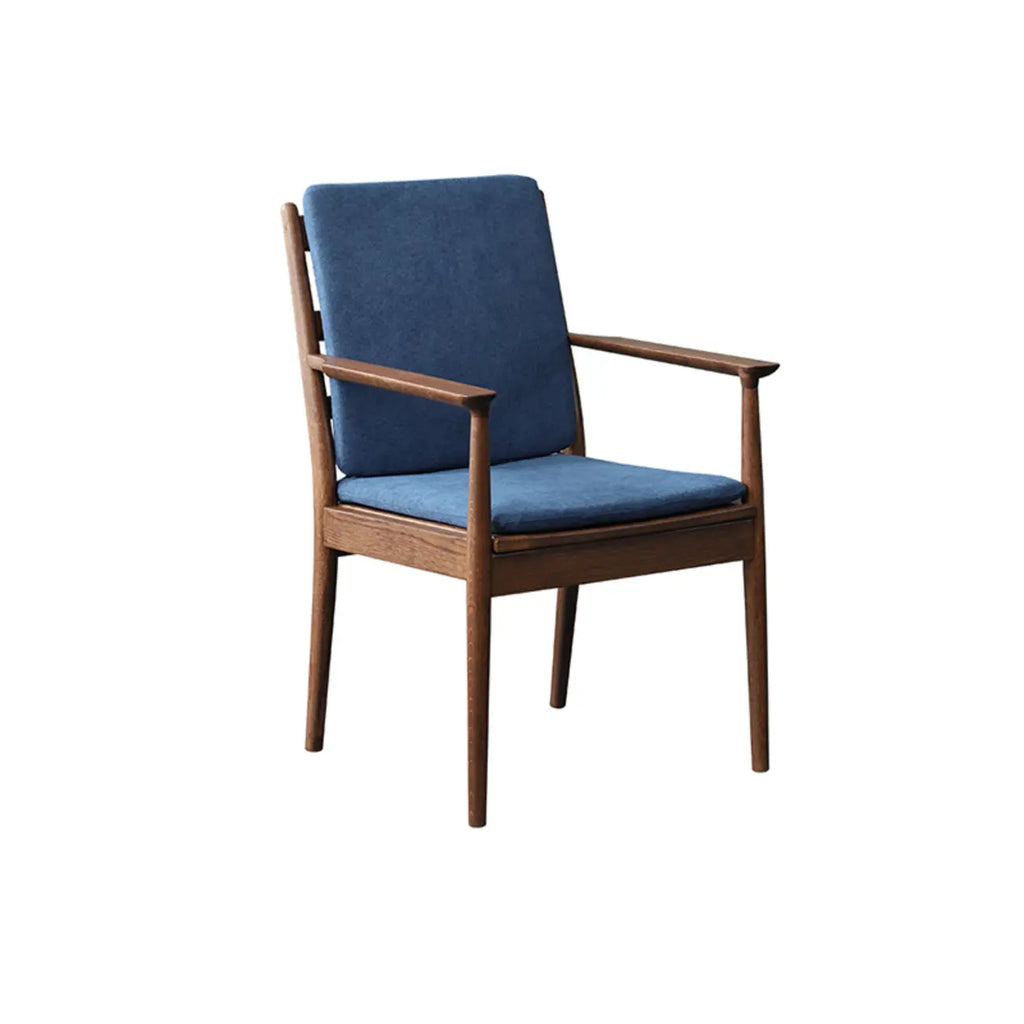 Scandinavian Upholstered Arm Wooden Dining Chair