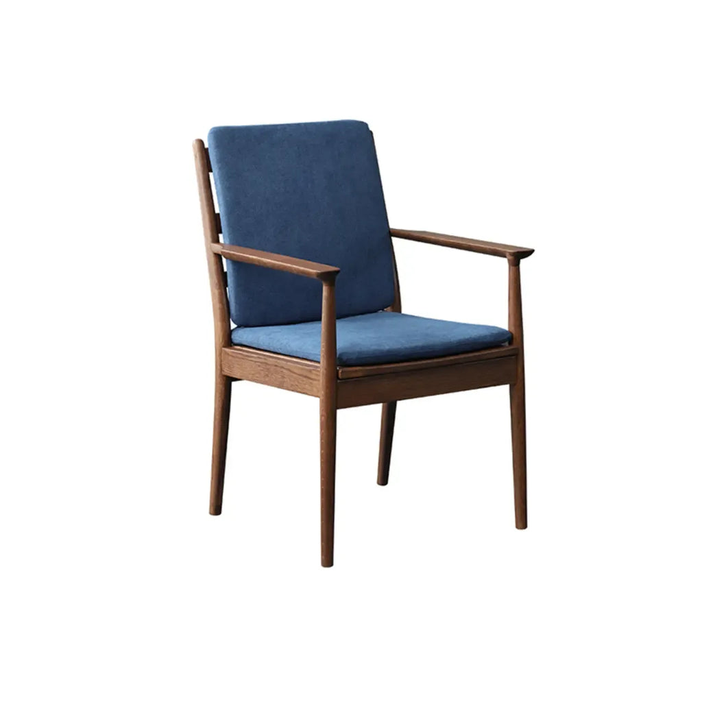 Scandinavian Upholstered Arm Wooden Dining Chair