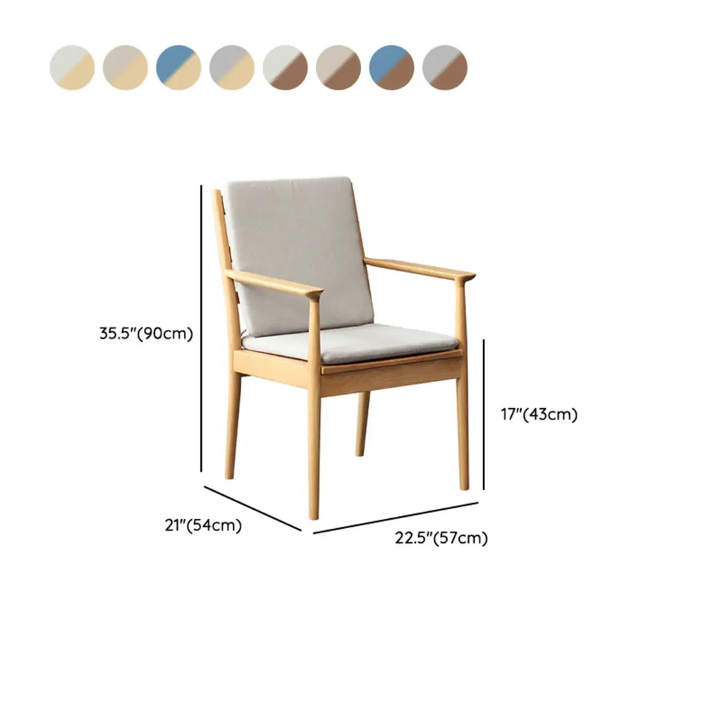 Scandinavian Upholstered Arm Wooden Dining Chair