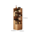 Modern Sepia Timber Corner Bookcase with 2 Drawers