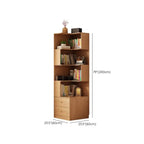 Modern Sepia Timber Corner Bookcase with 2 Drawers