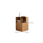 Modern Sepia Timber Corner Bookcase with 2 Drawers