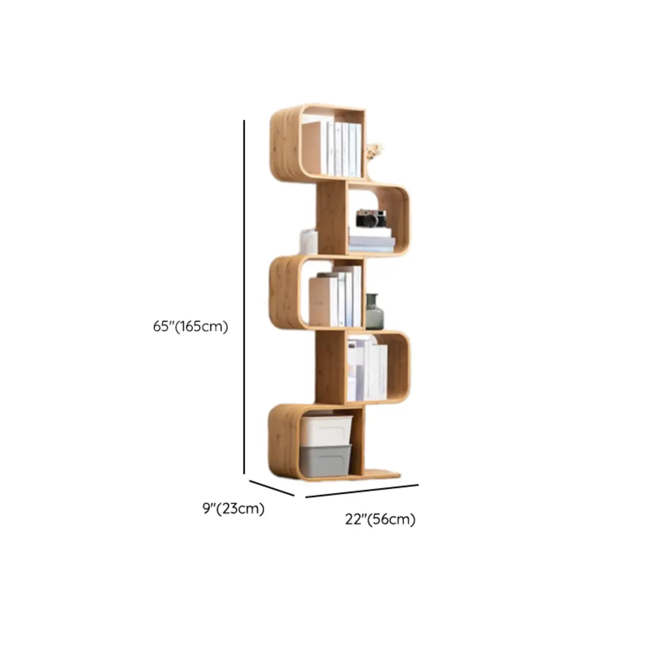 Modern Geometric Open Cube Artistic Oka Bookcase