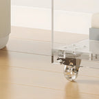 Modern Clear Lucite Vertical Etagere Rolling Bookshelf