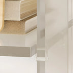 Modern Clear Lucite Vertical Etagere Rolling Bookshelf