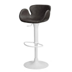 Adjustable Height Swivel Distressed Leather Bar Stools with Back