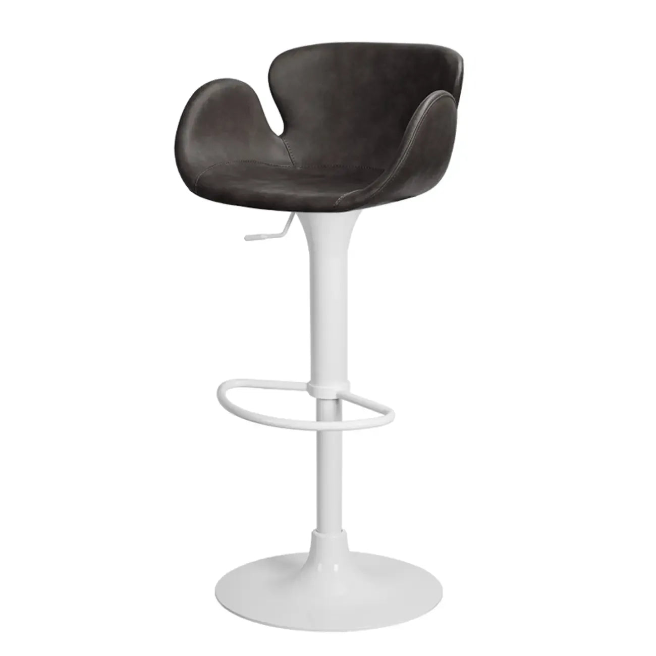 Adjustable Height Swivel Distressed Leather Bar Stools with Back