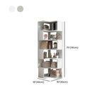 Irregular White L-shaped Wood Open Back Corner Bookcase