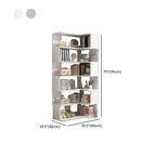 Irregular White L-shaped Wood Open Back Corner Bookcase