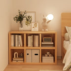 Natural Finish Wooden Storage Simple Narrow Bookcase