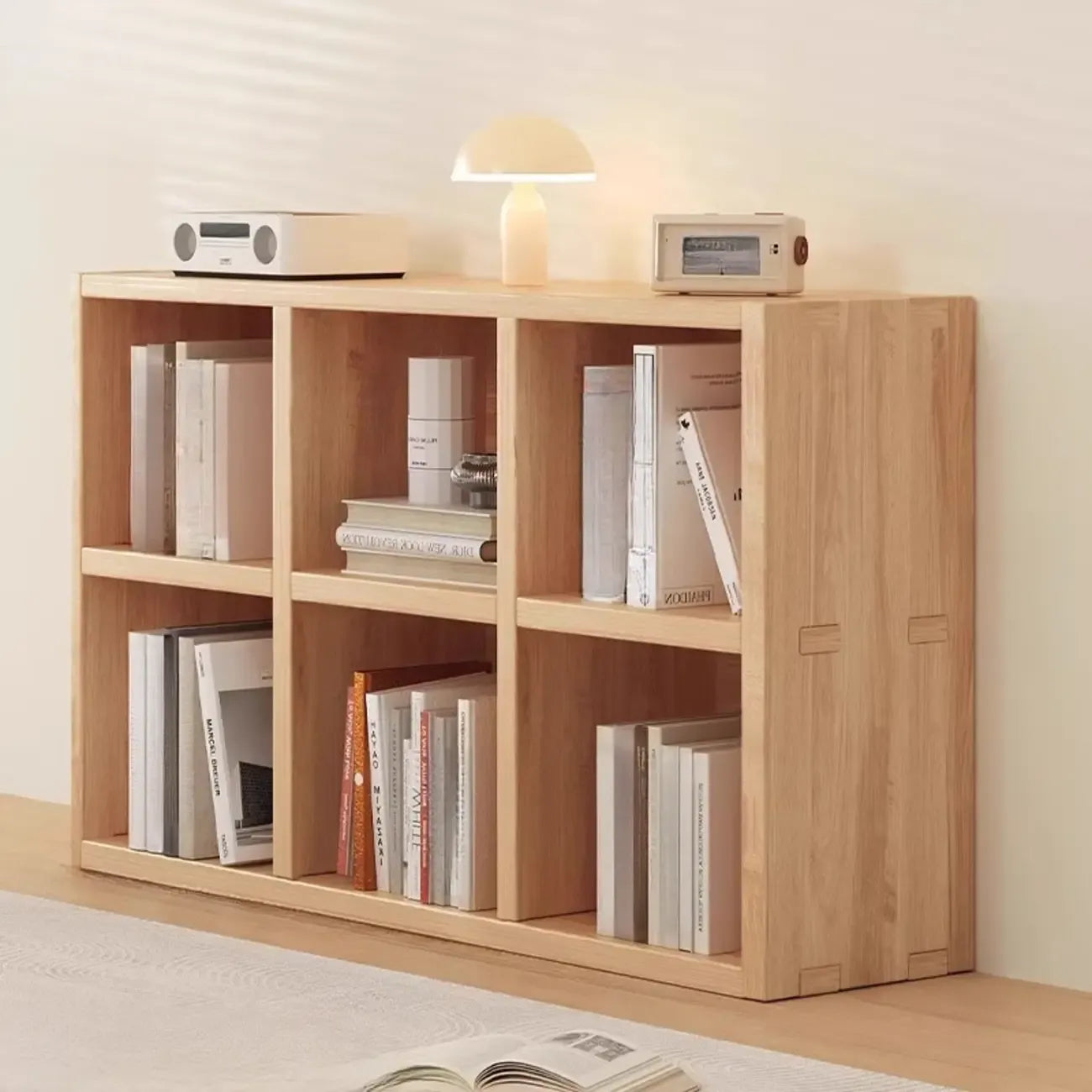 Natural Finish Wooden Storage Simple Narrow Bookcase