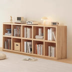 Natural Finish Wooden Storage Simple Narrow Bookcase