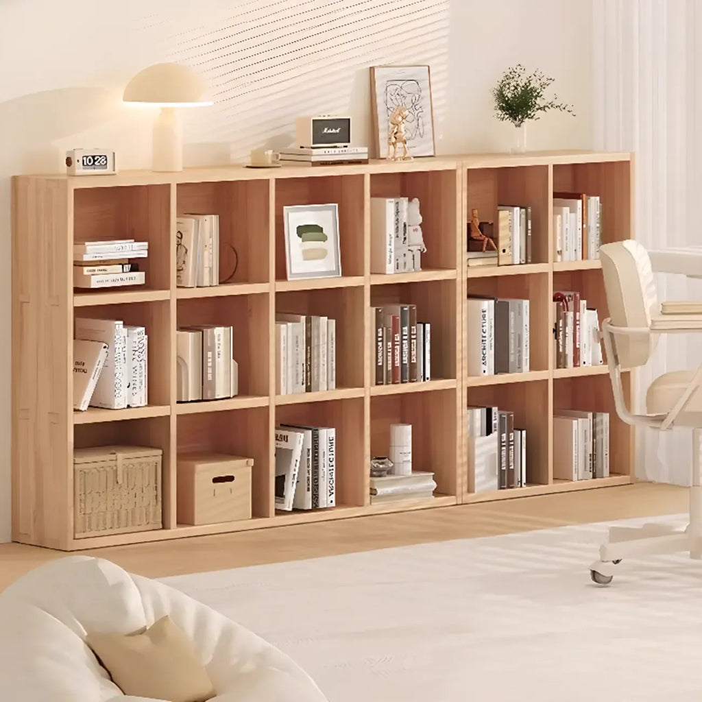 Natural Finish Wooden Storage Simple Narrow Bookcase