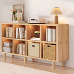 Natural Finish Wooden Storage Simple Narrow Bookcase