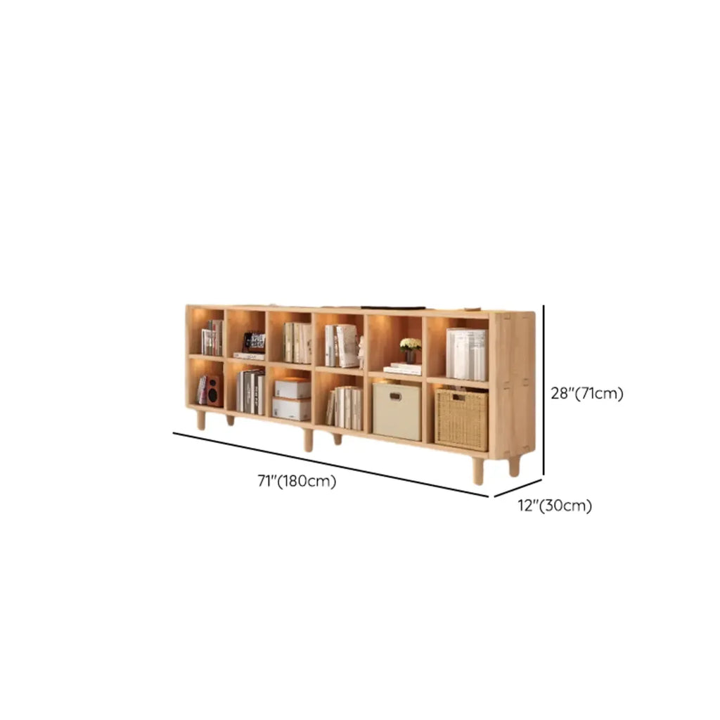 Natural Finish Wooden Storage Simple Narrow Bookcase