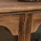Traditional Espresso Wood China Cabinet with Glass Doors