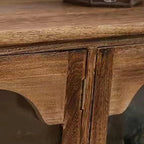 Traditional Espresso Wood China Cabinet with Glass Doors