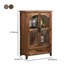Traditional Espresso Wood China Cabinet with Glass Doors