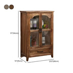 Traditional Espresso Wood China Cabinet with Glass Doors