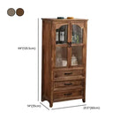 Traditional Espresso Wood China Cabinet with Glass Doors