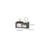 Vertical Bamboo Cabinet Glass Doors Bookcase Grey