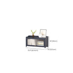 Vertical Bamboo Cabinet Glass Doors Bookcase Grey