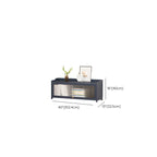 Vertical Bamboo Cabinet Glass Doors Bookcase Grey