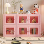 Modern Metal 2-Tier Closed Back Bookcase with Doors