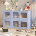 Modern Metal 2-Tier Closed Back Bookcase with Doors