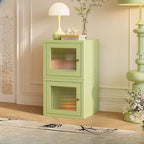 Modern Metal 2-Tier Closed Back Bookcase with Doors